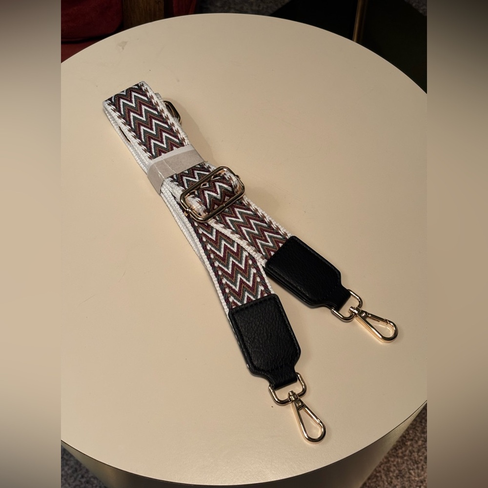 Stylish Black and Brown Zigzag Bag Strap